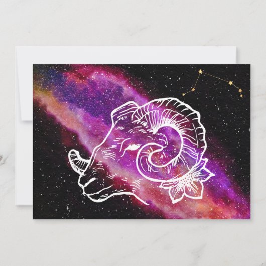Galaxy Pink Paars Aries Zodiac Constellation Sign (Voorkant)