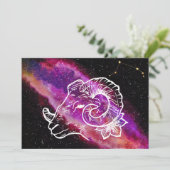 Galaxy Pink Paars Aries Zodiac Constellation Sign (Staand voorkant)