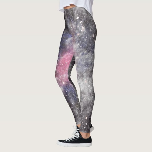 Galaxy Pink White Yoga Leggings (Links)