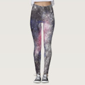 Galaxy Pink White Yoga Leggings (Voorkant)