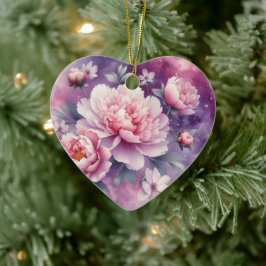 Galaxy Pioen Hart Keramisch Ornament
