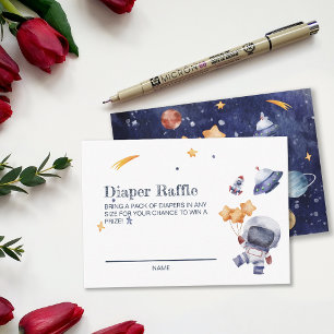 Galaxy Planet Baby shower Luier Raffle Game Kaart