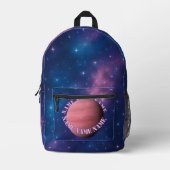Galaxy Planet Backpack – Aangepaste naam Orbit Bedrukte Rugzak (Voorkant)