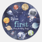 Galaxy Planet Kids Verjaardagscadeau Ronde Sticker (Voorkant)