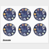Galaxy Planet Kids Verjaardagscadeau Ronde Sticker (Vel)