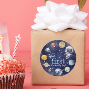 Galaxy Planet Kids Verjaardagscadeau Ronde Sticker