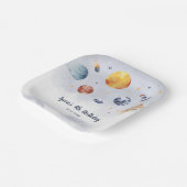 Galaxy Planet Kids Verjaardagsfeestje Papieren Bordje (Gebogen)