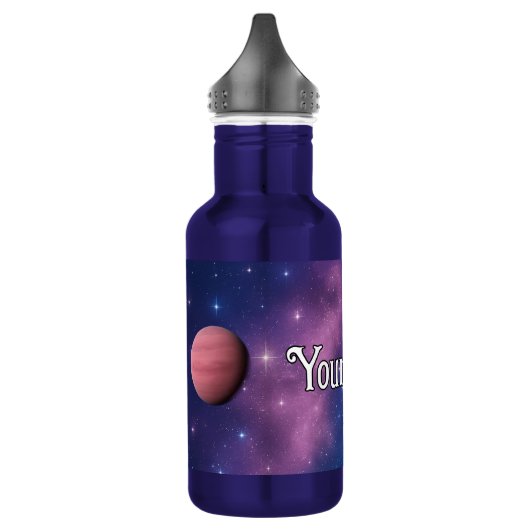Galaxy Planet Water Bottle – Aangepaste naam Waterfles (Links)