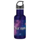 Galaxy Planet Water Bottle – Aangepaste naam Waterfles (Voorkant)