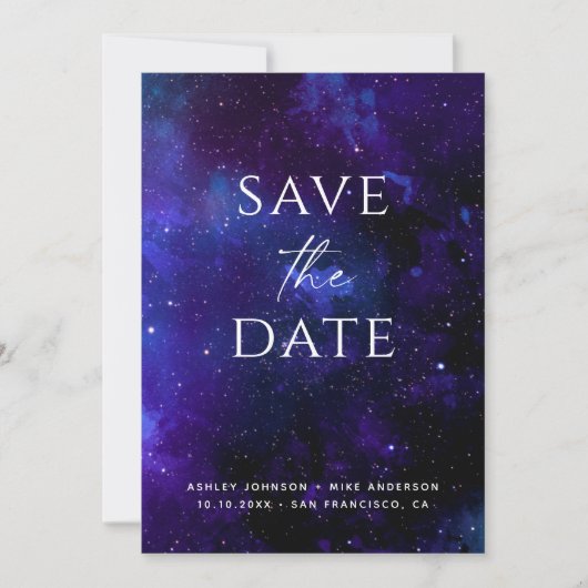 Galaxy Planetarium Wedding | Space Starry Night  Save The Date (Voorkant)