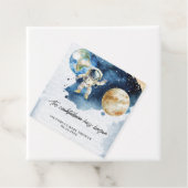 Galaxy Planeten Countdown Baby Shower Bedankjes Labels (In situ)