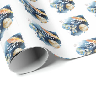 Galaxy Planeten Countdown Baby Shower Cadeaupapier