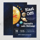 Galaxy Planeten Zonnestelsel Buitenruimte Verjaard Kaart (Voorkant / Achterkant)