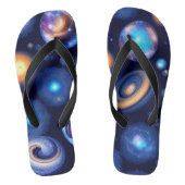 Galaxy Planets Black Sky Teenslippers (Voetbed)