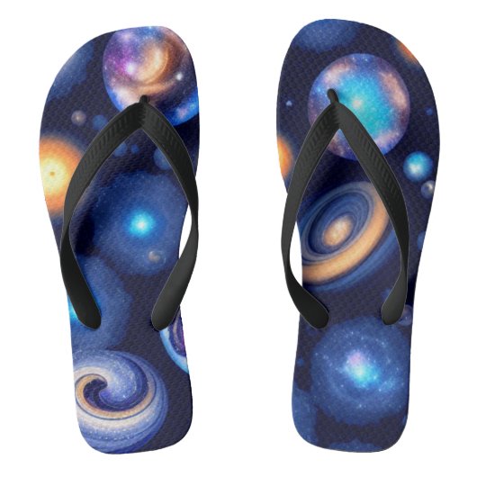 Galaxy Planets Black Sky Teenslippers (Voetbed)