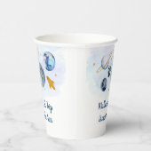  Galaxy Planets Space Blue Gold Birthday Papieren Bekers (Rechts)