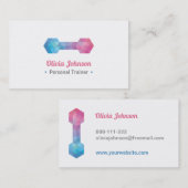 Galaxy Polygon Vrouw Fitness Personal Trainer Visitekaartje (Voorkant / Achterkant)