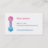 Galaxy Polygon Vrouw Fitness Personal Trainer Visitekaartje (Achterkant)