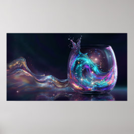 Galaxy Pour Poster – Cosmic Glass Art Print