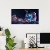 Galaxy Pour Poster – Cosmic Glass Art Print (Thuiskantoor)