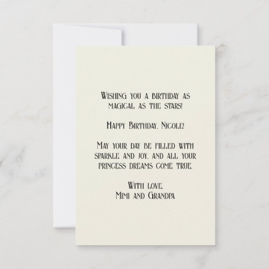 Galaxy Princess Verjaardag Kaart (Achterkant)