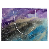 Galaxy Print Buitenspatie Waterverf tas Groot Cadeauzakje (Achterkant)