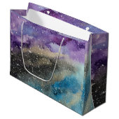 Galaxy Print Buitenspatie Waterverf tas Groot Cadeauzakje (Voorkant Gekanteld)