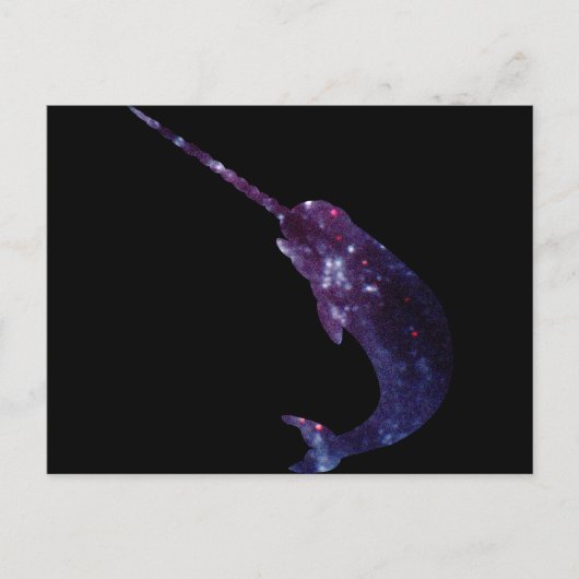 Galaxy Print Narwhal Briefkaart (Voorkant)