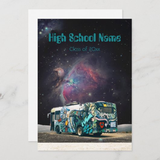 Galaxy psychedelische hippie van monogram feestdagenkaart (Voorkant / Achterkant)