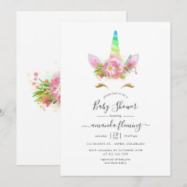 Galaxy Regenboog Bloem Eenhoorn Baby Shower Kaart