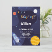 Galaxy Rocket Theme voor kinderen Kaart (Staand voorkant)