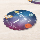 Galaxy Rocket Thormed Kinderen 1e verjaardag Kartonnen Onderzetters (Gekanteld)