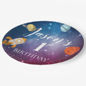 Galaxy Rocket Thormed Kinderen 1e verjaardag Papieren Bordje (Gekanteld)