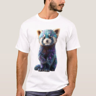Galaxy Rode Panda Kosmische Nevel Illustratie Here T-shirt