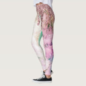 Galaxy Roos Gouden Glitter Drips Elegant Design Leggings (Links)