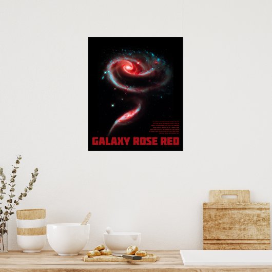Galaxy Roos Red Poster (Keuken)