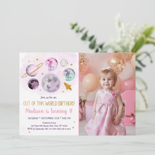 Galaxy roze goud uit deze wereld van de geboorte I Kaart (Staand voorkant)