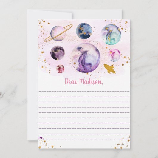 Galaxy Roze Gouden Ruimte Verjaardag Tijd Capsule  Kaart (Voorkant)