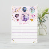 Galaxy Roze Gouden Ruimte Verjaardag Tijd Capsule  Kaart (Staand voorkant)