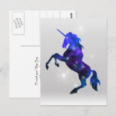 Galaxy roze, mooi eenhoorndun afbeelding briefkaart (Voorkant / Achterkant)