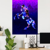 Galaxy roze, mooi eenhoorndun afbeelding poster (Thuiskantoor)