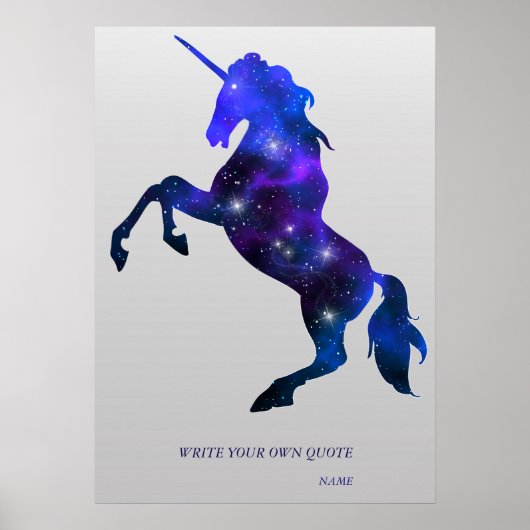 Galaxy roze, mooi eenhoorndun afbeelding poster (Voorkant)