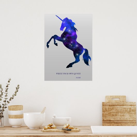 Galaxy roze, mooi eenhoorndun afbeelding poster (Keuken)