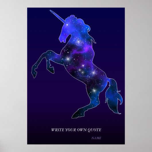 Galaxy roze, mooi eenhoorndun afbeelding poster (Voorkant)
