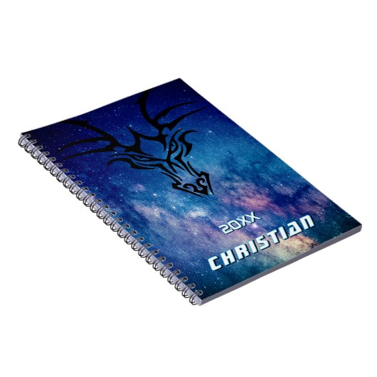 Galaxy ruimte draak naam notitieboek (Rechterzijde)