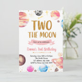 Galaxy ruimte meisje twee op de maan kaart (Staand voorkant)