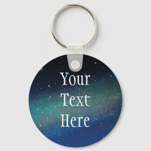 Galaxy Ruimte Nevel Nachtelijke Hemel Blauw Groen Sleutelhanger