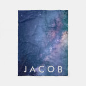 Galaxy ・ Ruimteachtergrond met naam Fleece Deken (Voorkant)