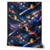 Galaxy ruimtebehang kleurrijke nevel Saturnus plaa Behang (Afrollen)