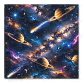 Galaxy ruimtebehang kleurrijke nevel Saturnus plaa Behang (Voorkant)